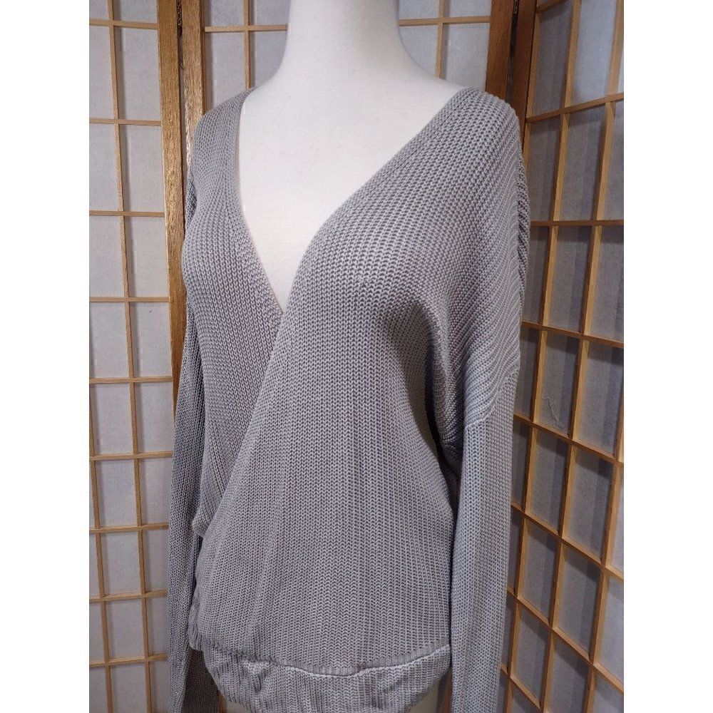 Nude Brand M/L Draped Deep V-Neck Knit Sweater
